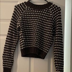 All in Favor Black and White Knit Sweater